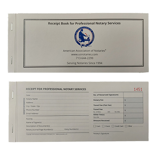 Wisconsin Notary Receipt Book